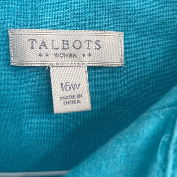 Talbots Turquoise Button-Up Blouse - Picture 3 of 4